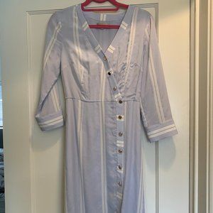 Mid-length & sleeve, 100% Silk, Button Wrap Dress